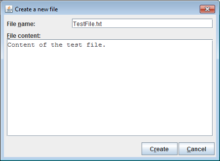 Example dialog